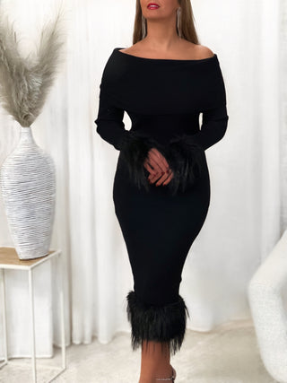 Longue robe pull LUNA - NOIR