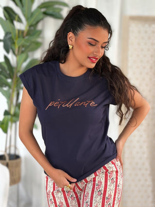 T-shirt sans manches PÉTILLANTE - BLEU