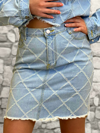 Jupe en jeans SOUMIA - BLEU (9157371658563)