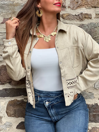 Veste en suédine ANABELLE - BEIGE