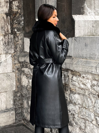 Longue Veste simili ORIANA - NOIR (8756432273731)