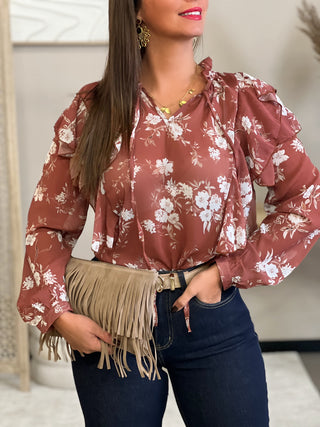 Blouse JOELYA - TERACOTTA