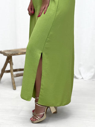 Longue Robe TEÏVA - VERT ANIS (9214468522307)