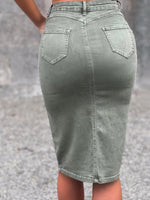Longue Jupe en Jeans STEFFY - KAKI (9131871666499)
