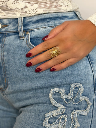 Bague en acier FLORA - DORE