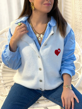 Gilet sans manches TIPHAINE - BLANC