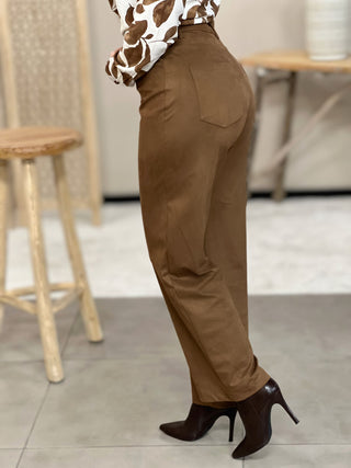 Pantalon en suédine KLEO - CAMEL