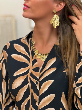 Boucles d'oreilles en acier LEONILLE - DORE