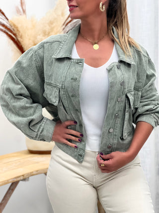 Veste en jeans VERONIKA - KAKI (14718658183491)