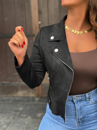 Perfecto en suédine VANESSA - NOIR