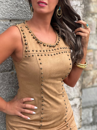 Robe en suédine MILLA - CAMEL