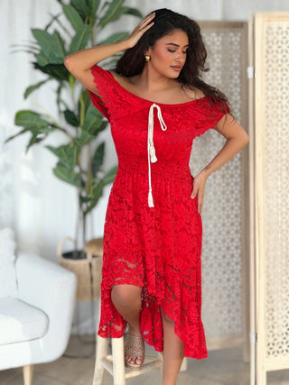 Longue robe LÉA - ROUGE