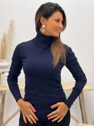 Pull col roule MOERA - BLEU MARINE (8710695256387)