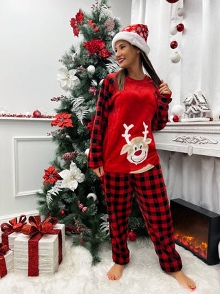 Pijama de Noel adulte MARIE - ROUGE (8847667659075)