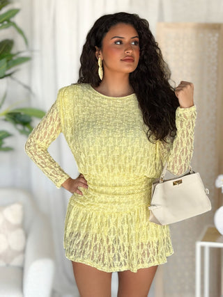 Robe short LAURYNE - JAUNE