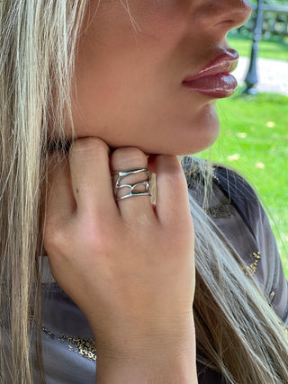 Bague en acier ELIZA - ARGENT (9143902372163)