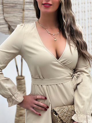 Robe portefeuille ALIA - BEIGE (9085297099075)