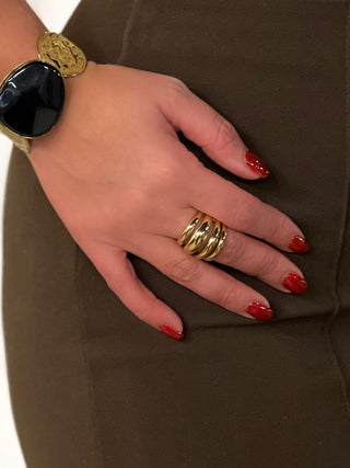 Bague en acier IVY - DORE