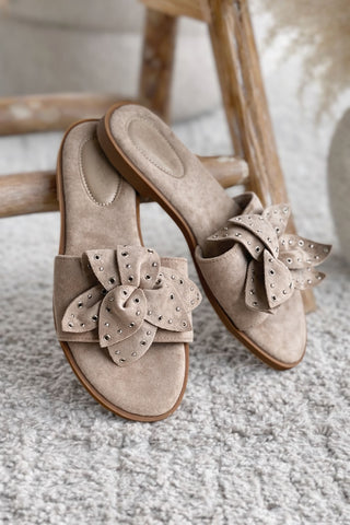 Claquette en suédine KELYSSA - BEIGE