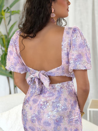 Robe a sequins KIONA - MAUVE