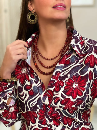 Collier en acier GIUSEPPA - BORDEAUX