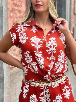 Blouse Courte VANINA - TERRACOTA (9402078200131)