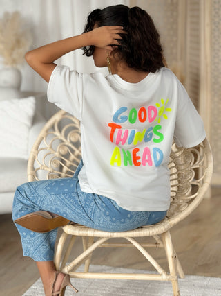 Sweat courtes manches ADRIANA - BLANC