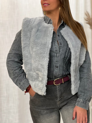 Chemise en jeans CLAIRE - GRIS