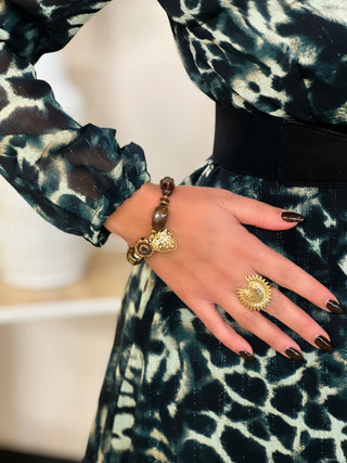 Bracelet en acier AMINA - MARRON