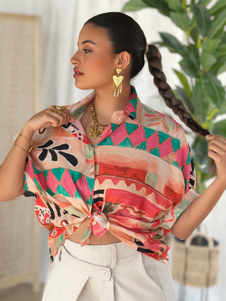 Chemisier manches tombantes ELNA - MULTICOULEURS