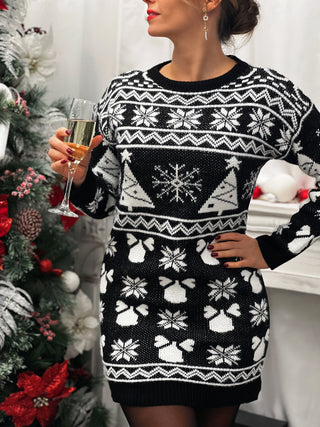 Robe Pull de Noel MAELLE - NOIR (8856239702339)