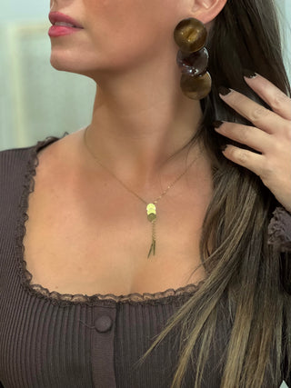 Boucles d’oreilles en acier CARINE - MARRON