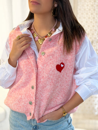 Gilet sans manches TIPHAINE - ROSE