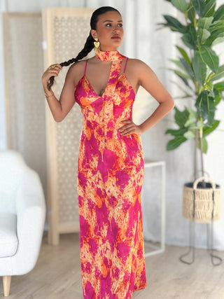 Longue robe MARTYNA - FUSCHIA