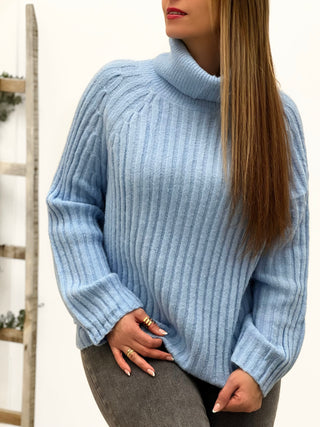 Pull Col Roulé MANTHA - BLEU (8979763560771)