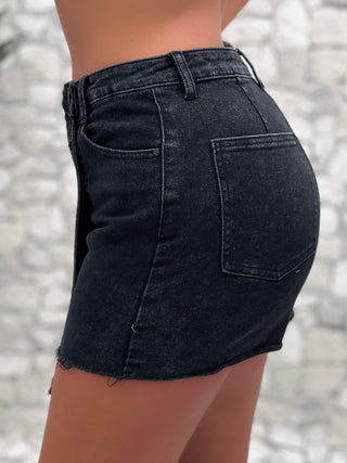 Jupe Short en jeans ABY - NOIR (9155767238979)