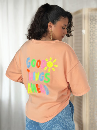 Sweat courtes manches ADRIANA - ORANGE