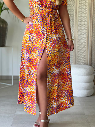 Robe chemise CARLA  - ORANGE