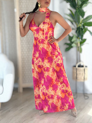 Longue robe MARTYNA - FUSCHIA