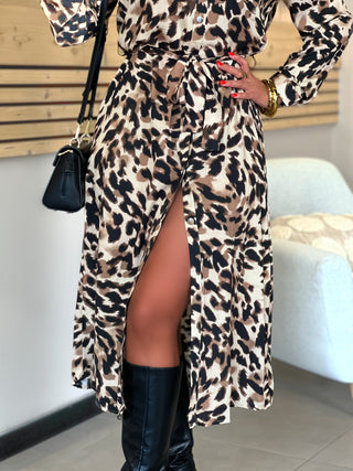 Longue robe NIMA - LEOPARD
