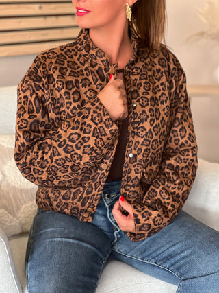 Bomber en suédine LIDIA - LEOPARD
