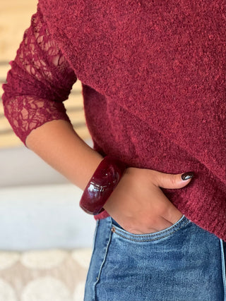 Bracelet en acier MORGAN - BORDEAUX