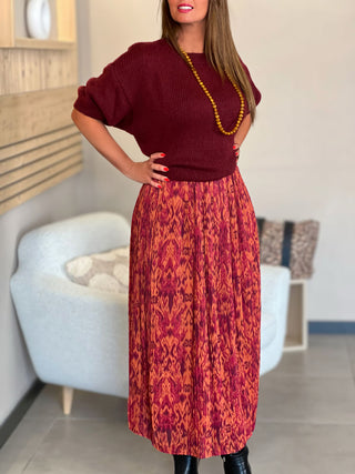 Longue jupe MAEVA - BORDEAUX