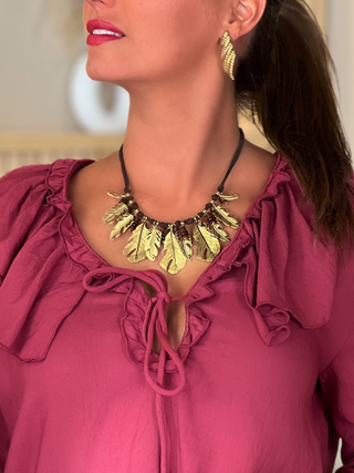 Collier en acier ERMANITA - MARRON