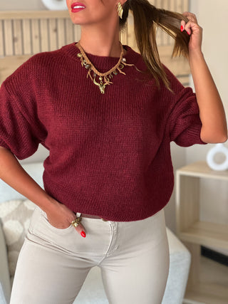 Pull manches courtes SONIA - BORDEAUX