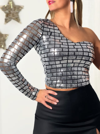 Blouse à sequins LOLA - ARGENT (9740801311043)