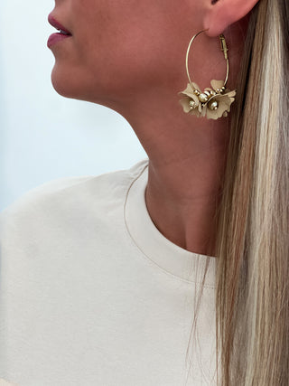 Boucles d’oreilles en acier MARIA - BEIGE (8969257615683)