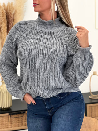 Pull col roulé MONA - GRIS (9668972314947)