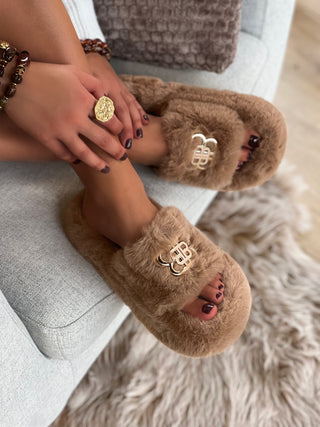 Pantoufles AUDE - CAMEL