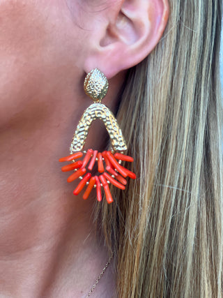 Boucles d'oreilles en acier PAULINE - ORANGE (8647009763651)